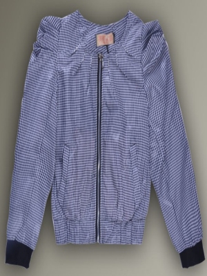 Long sleeve zip style girl coat two color